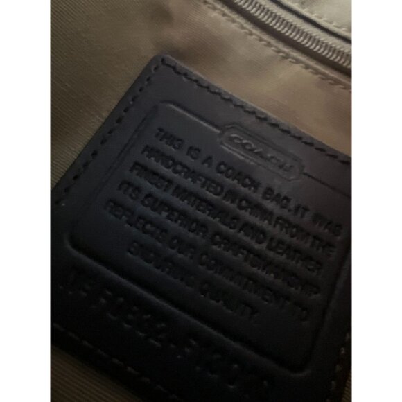 Coach Women Medium Signature Monogram Canvas Leather Trim Shoulder Bag Brown - Picture 5 of 7